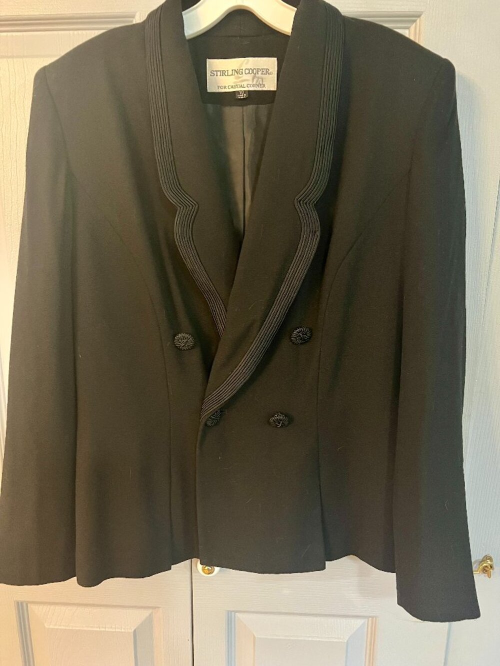 Vintage Black Blazer with Braid by Stirling Cooper